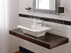 BUTTERFLY - Countertop rectangular ceramic washbasin - Washbasin by Scarabeo Ceramiche