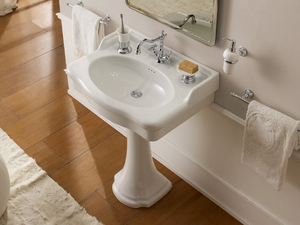 CASTELLANA - Single pedestal ceramic washbasin - Washbasin by Scarabeo Ceramiche