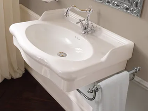 CASTELLANA - Wall-mounted single ceramic washbasin - Washbasin by Scarabeo Ceramiche