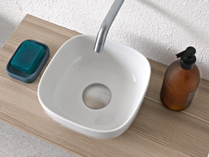 GLAM - Countertop square ceramic washbasin - Washbasin by Scarabeo Ceramiche