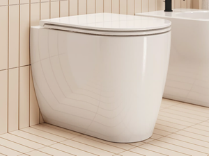 GLAM - Floor mounted ceramic toilet - Toilet seat by Scarabeo Ceramiche