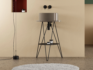 GUSTAV - Metal console sink - Washbasin cabinet by Scarabeo Ceramiche