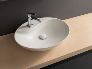 MOAI - Countertop oval ceramic washbasin - Washbasin by Scarabeo Ceramiche