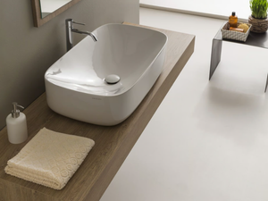 MOON - Countertop rectangular ceramic washbasin - Washbasin by Scarabeo Ceramiche