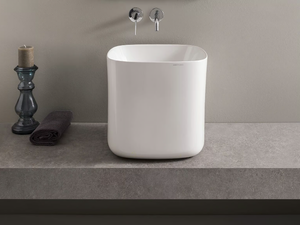 MOON - Countertop square ceramic washbasin - Washbasin by Scarabeo Ceramiche