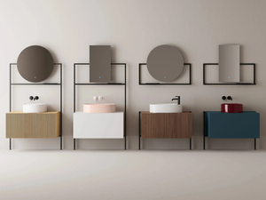 PICTURE - Vanity unit with mirror - Washbasin cabinet by Scarabeo Ceramiche