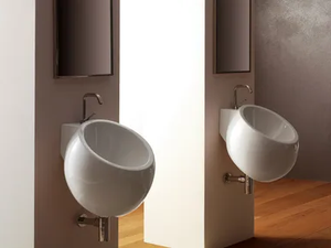 PLANET - Wall-mounted ceramic washbasin - Washbasin by Scarabeo Ceramiche