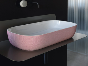 POIS - Countertop rectangular ceramic washbasin - Washbasin by Scarabeo Ceramiche