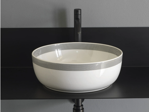 POIS STRIP - Countertop round ceramic washbasin - Washbasin by Scarabeo Ceramiche