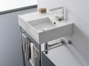 TEOREMA 2.0 - Console ceramic washbasin - Washbasin by Scarabeo Ceramiche