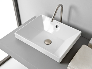 TEOREMA 2.0 - Inset rectangular ceramic washbasin - Washbasin by Scarabeo Ceramiche