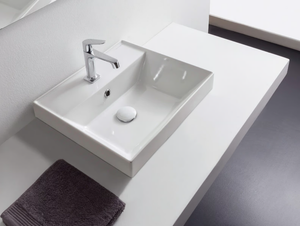 TEOREMA 2.0 - Inset rectangular ceramic washbasin - Washbasin by Scarabeo Ceramiche
