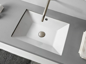 TEOREMA 2.0 - Undermount rectangular ceramic washbasin - Washbasin by Scarabeo Ceramiche