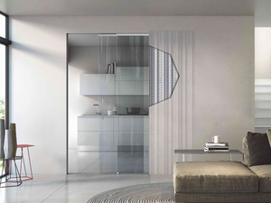 DUAL - Frame for two sliding glass doors - Door by Scrigno