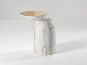 PINGU X - Round marble side table - Coffee table by Secolo