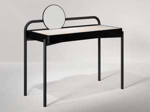 ROLL - Walnut and brass vanity table - Desk by Secolo