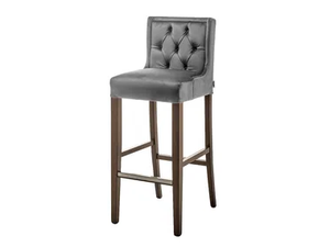 DRESSY-C - Upholstered wooden barstool with footrest - Stool by Sedex