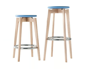 FIFTY-UP - Wooden barstool with footrest - Stool by Sedex