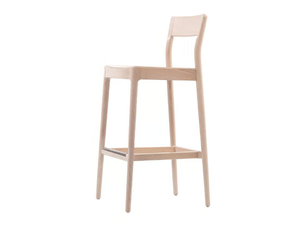 JUNE - Wooden barstool with footrest - Stool by Sedex