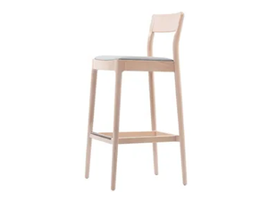 JUNE - Wooden barstool with integrated cushion - Accessories by Sedex