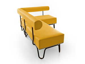LESLIE - Upholstered modular bench with back - Bench by Sedex