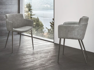 CAROL - Eco-leather easy chair with armrests - Armchair by Sedit