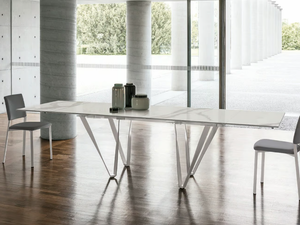 WAVE - Extending ceramic table - Table by Sedit