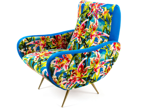 FLOWERS WITH HOLES - Fabric armchair with armrests - Armchair by Seletti