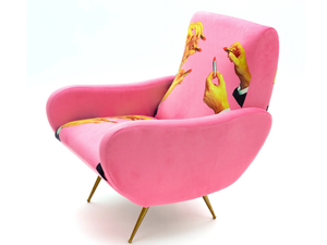 LIPSTICK PINK - Fabric armchair with armrests - Armchair by Seletti