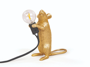 MOUSE LAMP GOLD - STEP - LED resin table lamp - Table lamp by Seletti