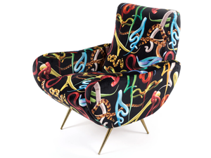 SNAKES - Fabric armchair with armrests - Armchair by Seletti