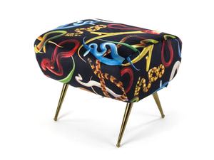 SNAKES - Upholstered fabric footstool - Pouf by Seletti