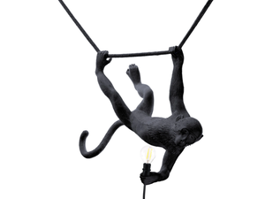 THE MONKEY LAMP BLACK SWING - LED resin pendant lamp - Ceiling lamp by Seletti