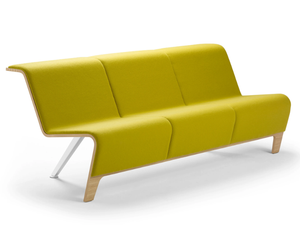 BACK - Modular fabric bench seating with back - Bench by SELLEX