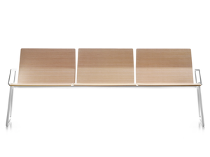 BILDU - Modular wooden bench seating with back - Bench by SELLEX