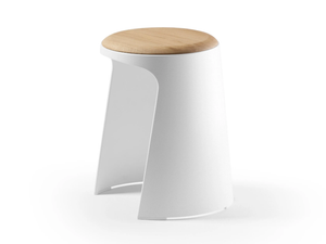 HANDY - Polypropylene stool with wooden seat - Stool by SELLEX