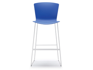 SLAM - Sled base high polypropylene stool with footrest - Stool by SELLEX