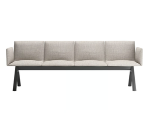 SLAM SOFT - Freestanding fabric beam seating with armrests - Bench by SELLEX