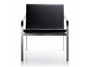 STILL - Upholstered leather easy chair with armrests - Armchair by SELLEX