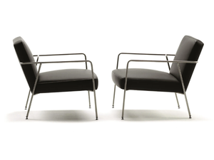 VALERI - Upholstered leather armchair with armrests - Armchair by SELLEX