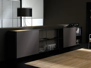 ZUMM - Extruded aluminium sideboard with sliding doors - Cabinet by SELLEX