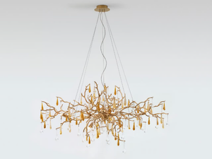 BIJOUT OVAL SMALL - Halogen bronze pendant lamp - Ceiling lamp by Serip