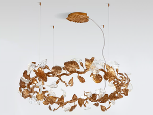 CALATHEA AUREA - LED handmade bronze pendant lamp - Ceiling lamp by Serip