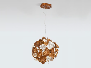 CALATHEA ORBIFOLIA - LED handmade bronze pendant lamp - Ceiling lamp by Serip