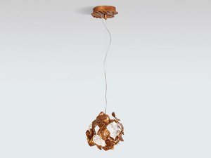 CALATHEA ORBIFOLIA - LED handmade bronze pendant lamp - Ceiling lamp by Serip