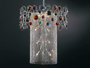 DIAMOND CLEOPATRA EXTRA LARGE - Halogen pendant lamp with crystals - Ceiling lamp by Serip
