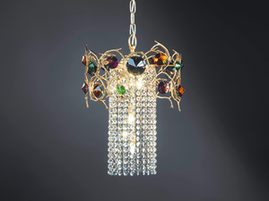 DIAMOND CLEOPATRA SMALL - Halogen pendant lamp with crystals - Ceiling lamp by Serip