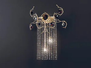 DIAMOND DYNASTES GRANTI - Halogen bronze wall lamp with crystals - Wall lamp by Serip