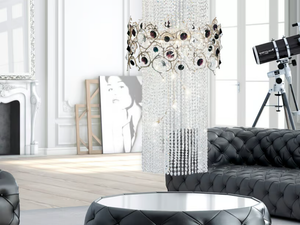 DIAMOND VEIL - Halogen pendant lamp with crystals - Ceiling lamp by Serip