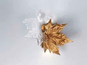 FOLIO LEAVES COUPLE - LED handmade bronze wall light - Wall lamp by Serip